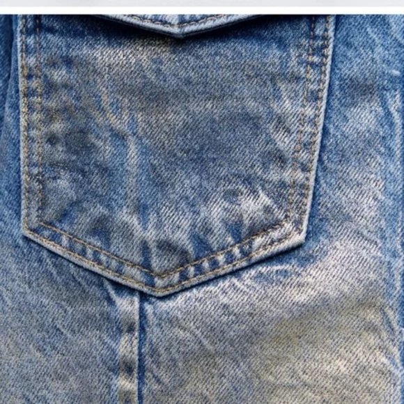 ZARA Z1975 CROPPED METALLIC DENIM JACKET - Picture 3 of 4